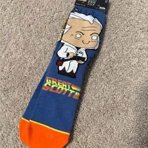 Back To The Future Blue and Orange Socks